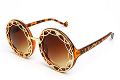 Women's Oversized Retro Round 'Over World' Plastic Sunglasses