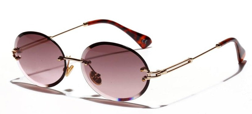 Women's Rimless Oval 'Goblin' Metal Sunglasses