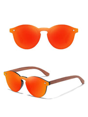 Unisex Retro Wood 'Hundred's' Sunglasses