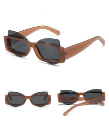 Unisex Unique Rectangular 'Sun Fun' Rimless Sunglasses