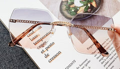 Women's Square 'Sexy Pith' Metal Sunglasses