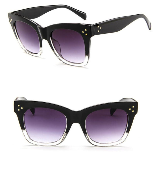 Women's Oversized Cat Eye 'Light and Shades' Plastic Sunglasses