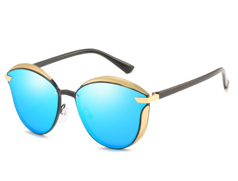 Women's Cat Eye Polarized 'Goldie Eye ' Metal Sunglasses