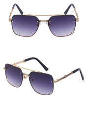 Men's Square Gradient 'Aegis Mirror' Metal  Sunglasses