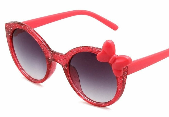 Kid's Girls Oval 'Glittery Eye' Plastic Sunglasses