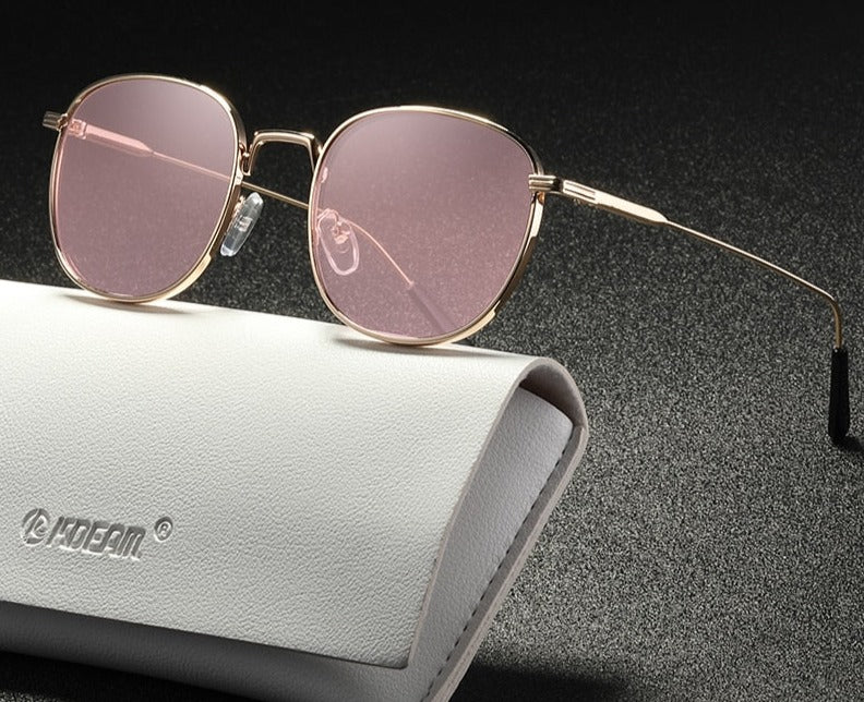 Women's Retro Round 'Darkest' Metal Sunglasses