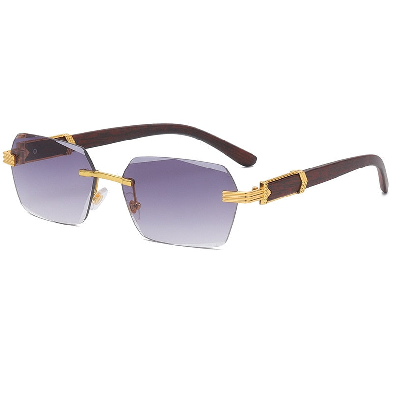 Men's Classic Round 'Peaky' Metal Wood Sunglasses