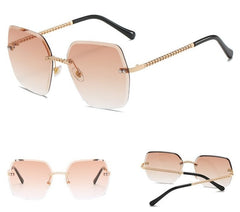 Women's Square 'Sexy Pith' Metal Sunglasses