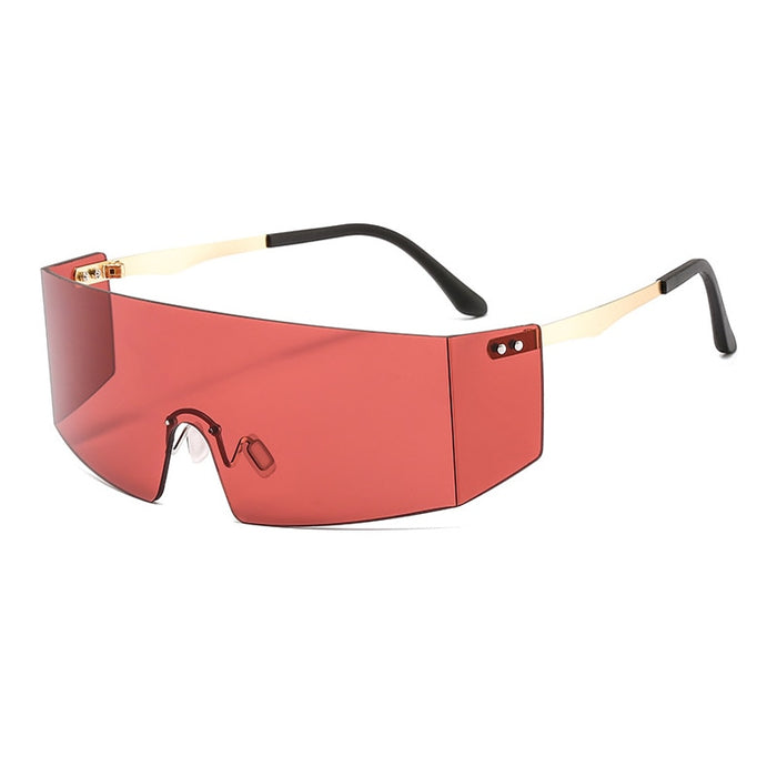 Women's Rimless Rectangle 'Hell's Angel' Plastic Sunglasses