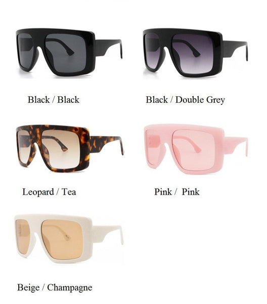 Women's Large Shield 'Celebrity' Square Sunglasses