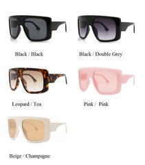 Women's Large Shield 'Celebrity' Square Sunglasses