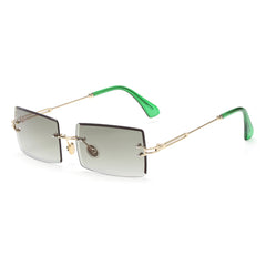 Women's Rimless Small Rectangle 'Diner Dash' Metal Sunglasses