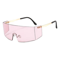 Women's Rimless Rectangle 'Hell's Angel' Plastic Sunglasses