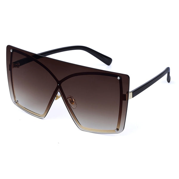 Women's Oversized Square 'Fancy Pants' Metal Sunglasses