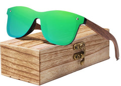 Men's Rimless Oval 'Mossi' Wooden Sunglasses