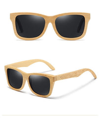 Men's Natural Wooden Bamboo 'Higher' Oval Sunglasses