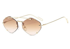 Women's Rimless Polygon 'Lady Lila ' Metal Sunglasses