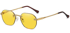 Women's Rimless Oval 'Fiend' Metal Sunglasses