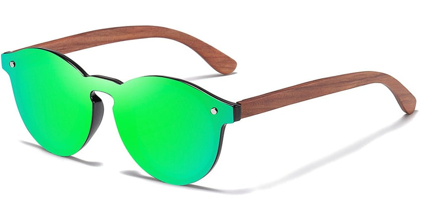 Women's Rimless Oval 'Pamper Eye Wear' Wooden Sunglasses