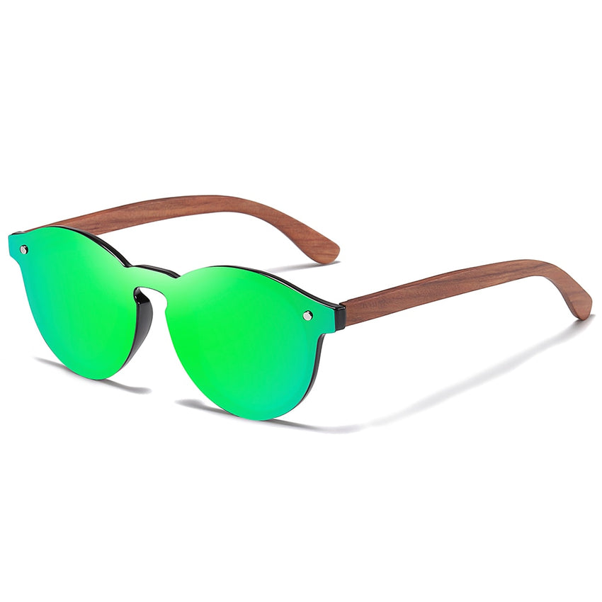 Unisex Retro Wood 'Hundred's' Sunglasses