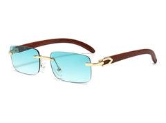 Women's Rimless 'Emsi' Wooden Sunglasses