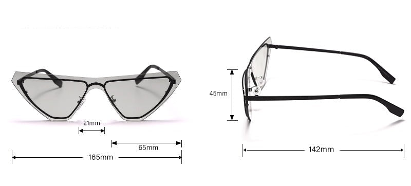 Women's Steampunk Rimless 'New wave Of Shades'Metal Sunglasses