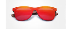 Men's Polarized 'Wallnut' Wood Mirror Sunglasses