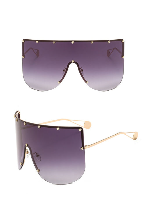 Women's Oversized 'Full Force' Rimless Square Sunglasses