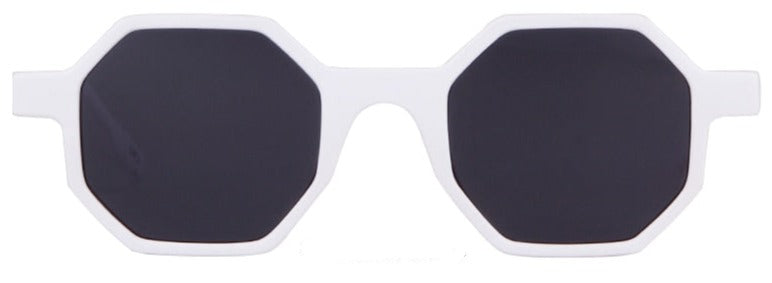 Women's Vintage Hexagon 'Riely Winter' Plastic Sunglasses