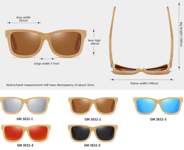 Men's Polarized Oval 'Wood 101' Wooden Sunglasses