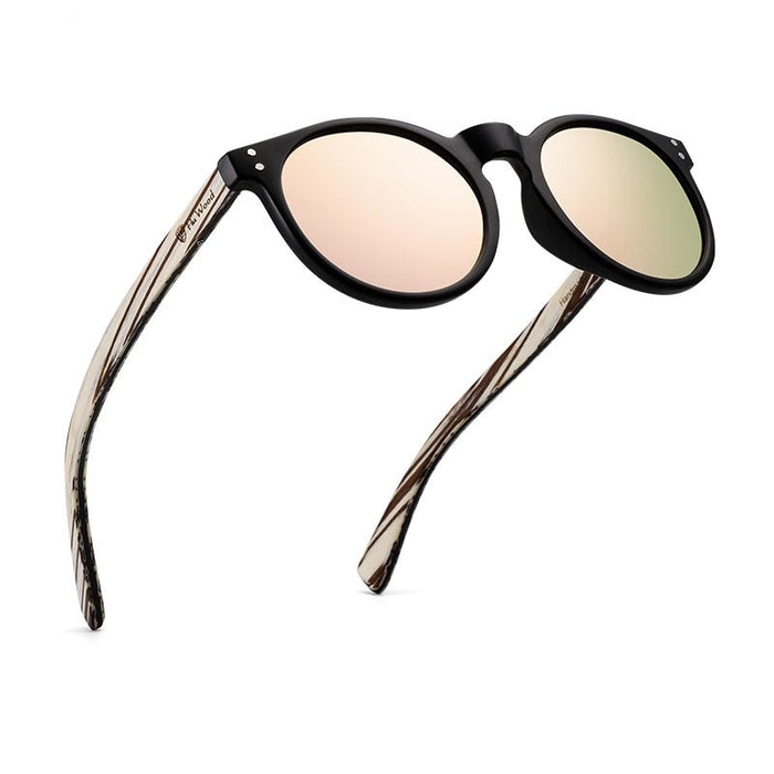 Women's Round 'Sasa Girl' Wooden Sunglasses
