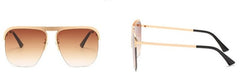 Women's Oversized Square Rimless 'Kassiani' Metal Sunglasses