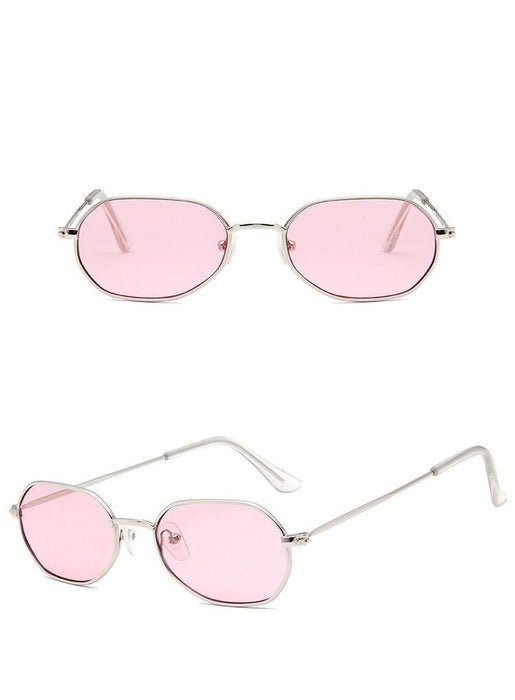 Women's Small Pink 'Flaminggo' Hexagon Sunglasses