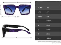 Men's Oversize 'Aries Blued' Plastic Sunglasses