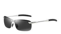 Men's Polarized Rectangular 'Tour' Metal Sunglasses