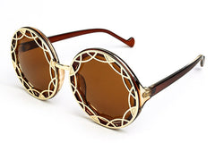 Women's Oversized Retro Round 'Over World' Plastic Sunglasses