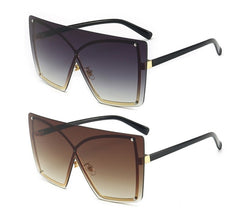 Women's Oversized Square 'Lura Eye Wear' Metal Sunglasses