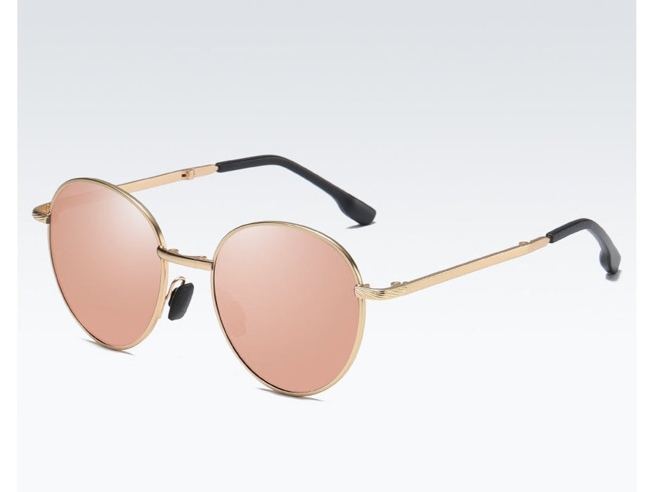 Unisex Folding Round 'The Stylish'  Metal Sunglasses