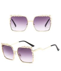 Women's Oversized Square 'The Bling' Metal  Sunglasses