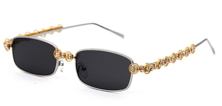 Women's Rectangle 'Simply Gem' Metal Sunglasses