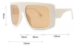 Women's Large Shield 'Celebrity' Square Sunglasses