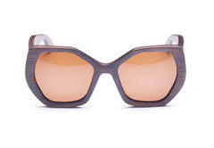 Men's Hexagonal 'Skittles' Wooden Bamboo Sunglasses