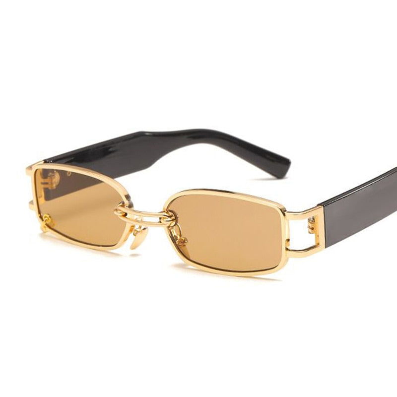 Women's Retro Rectangular 'Not Normal' Metal Sunglasses