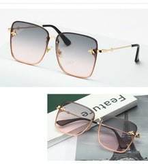 Women's Oversize Rimless 'Faze' Square Metal Sunglasses