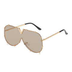 Women's Vintage Oversized 'Glam Team' Oval Sunglasses