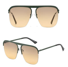 Women's Oversized Square Rimless 'Kassiani' Metal Sunglasses