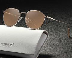 Women's Retro Round 'Darkest' Metal Sunglasses