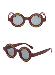 Women's Retro Small Round 'Leopard' Plastic  Sunglasses