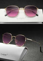 Women's Retro Round 'Darkest' Metal Sunglasses