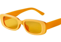 Women's Small Rectangle 'Orange Pearl' Plastic Sunglasses